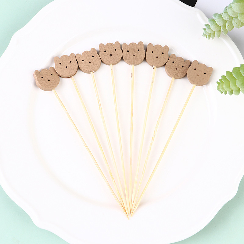 100 kom/lot 13 cm čačkalice slatki medo koktel štapići voćni ražnjići ukras za zabavu