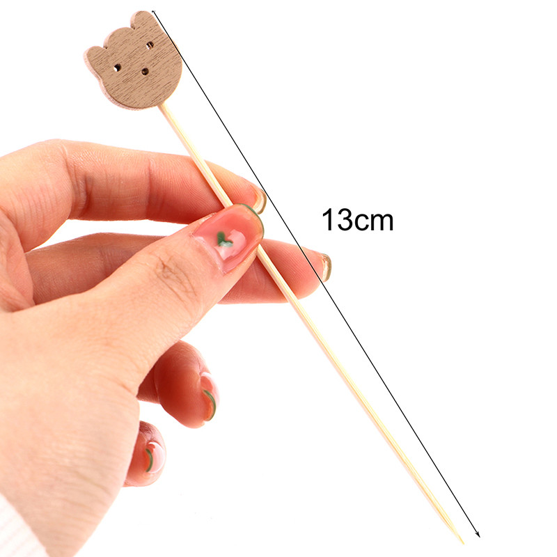 100 kom/lot 13 cm čačkalice slatki medo koktel štapići voćni ražnjići ukras za zabavu