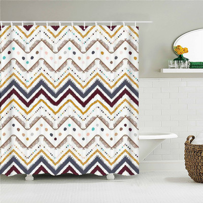 Bohemijos paplūdimio audinio dušo užuolaidos vonios kambario užuolaidos Indijos mandalos gėlė vandeniui atsparaus audinio vonios ekranas su 12 kabliukų