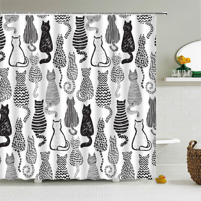 Juokingos Dušo Užuolaidos Vonios Užuolaidos Su Kabliukais Dekoras Neperšlampamas Cat Dog 3d Vonios 180*180cm Kūrybiškos asmenybės dušo užuolaidos