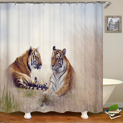 Juokingos Dušo Užuolaidos Vonios Užuolaidos Su Kabliukais Dekoras Neperšlampamas Cat Dog 3d Vonios 180*180cm Kūrybiškos asmenybės dušo užuolaidos