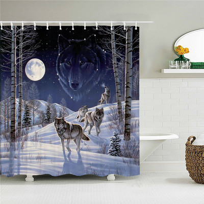 Juokingos Dušo Užuolaidos Vonios Užuolaidos Su Kabliukais Dekoras Neperšlampamas Cat Dog 3d Vonios 180*180cm Kūrybiškos asmenybės dušo užuolaidos