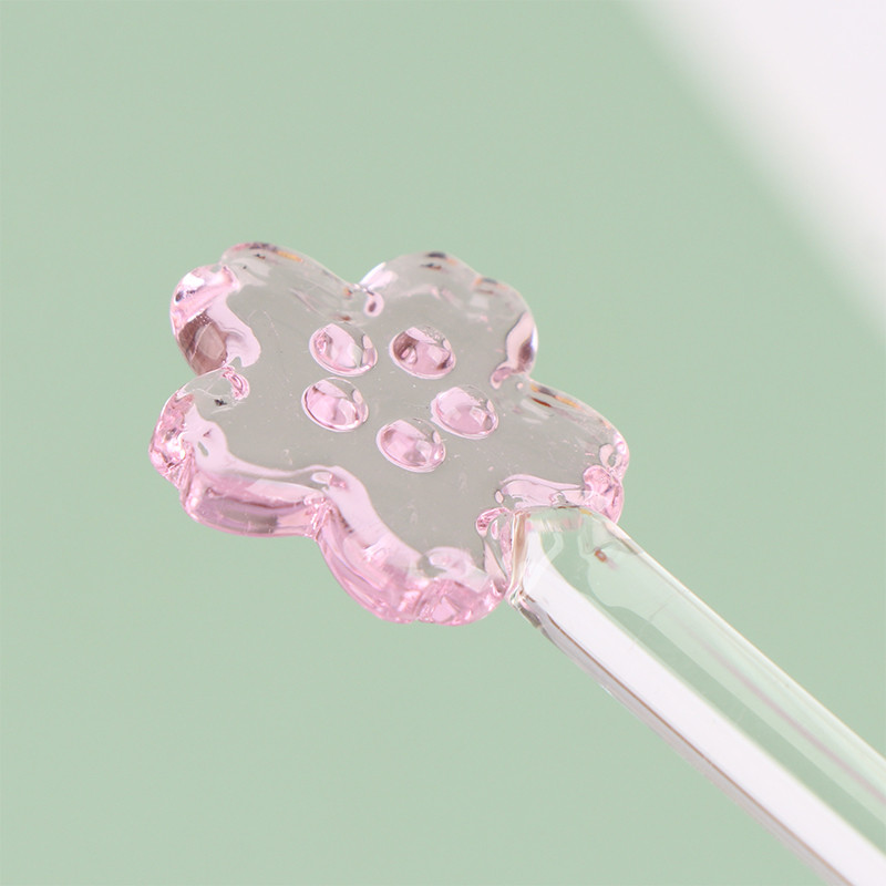 1vnt mielas kūrybingas permatomas ilgomis rankenomis stiklinis maišymo šaukštas kokteilių sukamieji lazdelės stiklinės pieno sultys gėrimų maišymo lazdelės