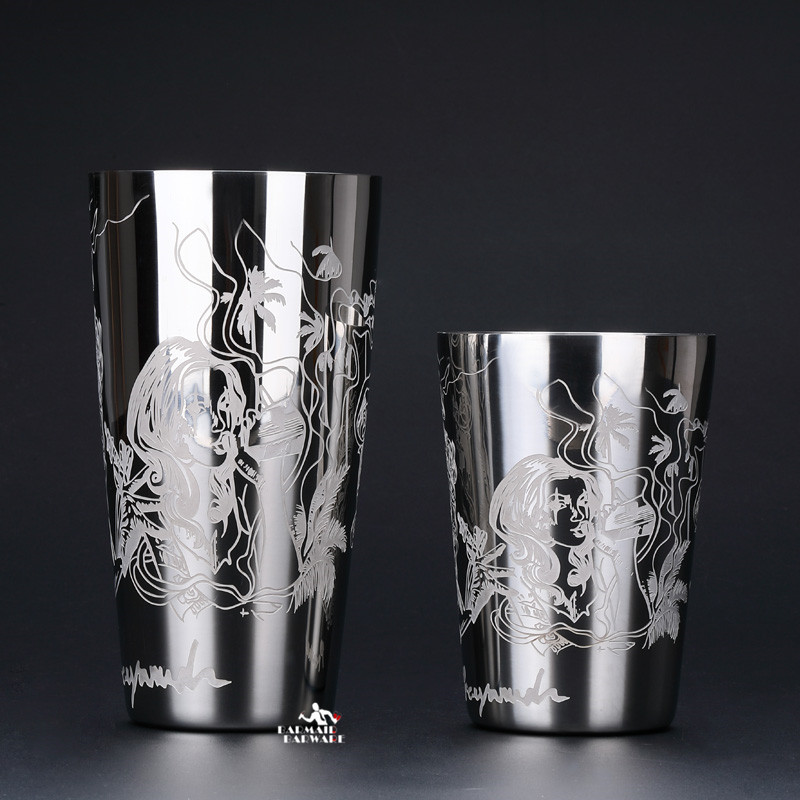 550 ml/850 ml gravējams nerūsējošā tērauda kokteiļu Bostonas stieņa kratītāja stieņa rīks