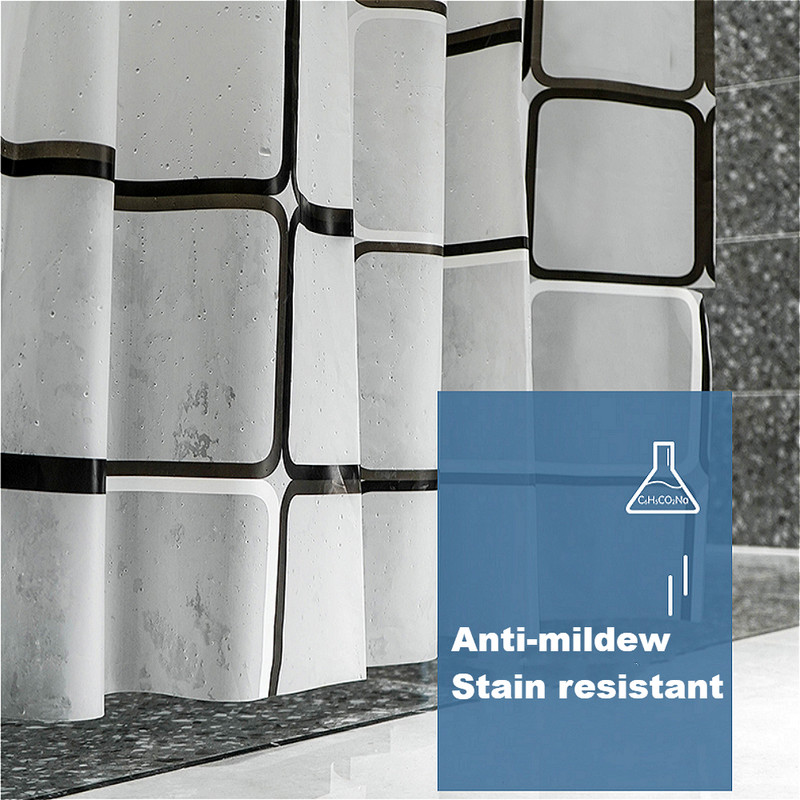 Vandeniui atsparios dušo užuolaidos, atsparios pelėsiui, patvarios vonios sienelės su kabliu Šiuolaikinės spausdintos vonios užuolaidos Vonios kambario priedai