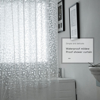 Τρισδιάστατη ημιδιαφανής κουρτίνα μπάνιου Αδιάβροχη ωίδιο EVA Κουρτίνες μπάνιου Μοντέρνα πλακόστρωτα μοτίβα κουρτίνα μπάνιου με γάντζους