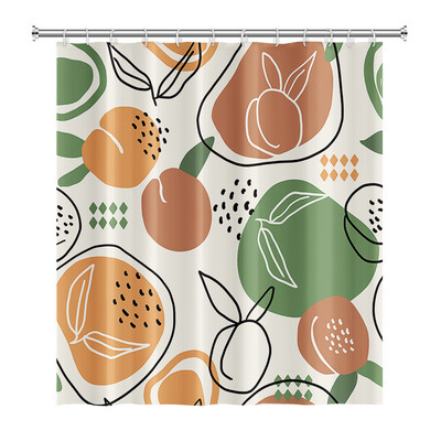 Perdele de duș Boho cu artă abstractă de vânt nordic Perdele de baie din poliester impermeabile Morandi Perdele cu bloc de culoare pentru decorarea băii