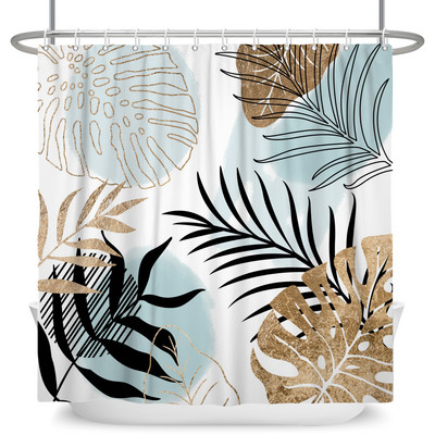Perdele de duș Boho cu artă abstractă de vânt nordic Perdele de baie din poliester impermeabile Morandi Perdele cu bloc de culoare pentru decorarea băii