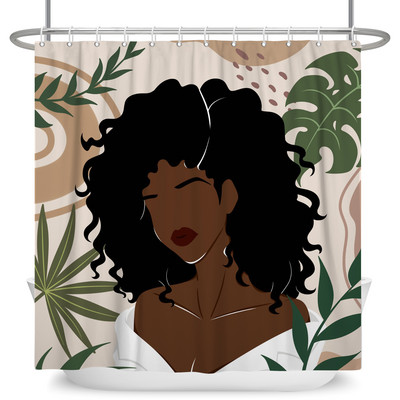 Perdele de duș Boho cu artă abstractă de vânt nordic Perdele de baie din poliester impermeabile Morandi Perdele cu bloc de culoare pentru decorarea băii
