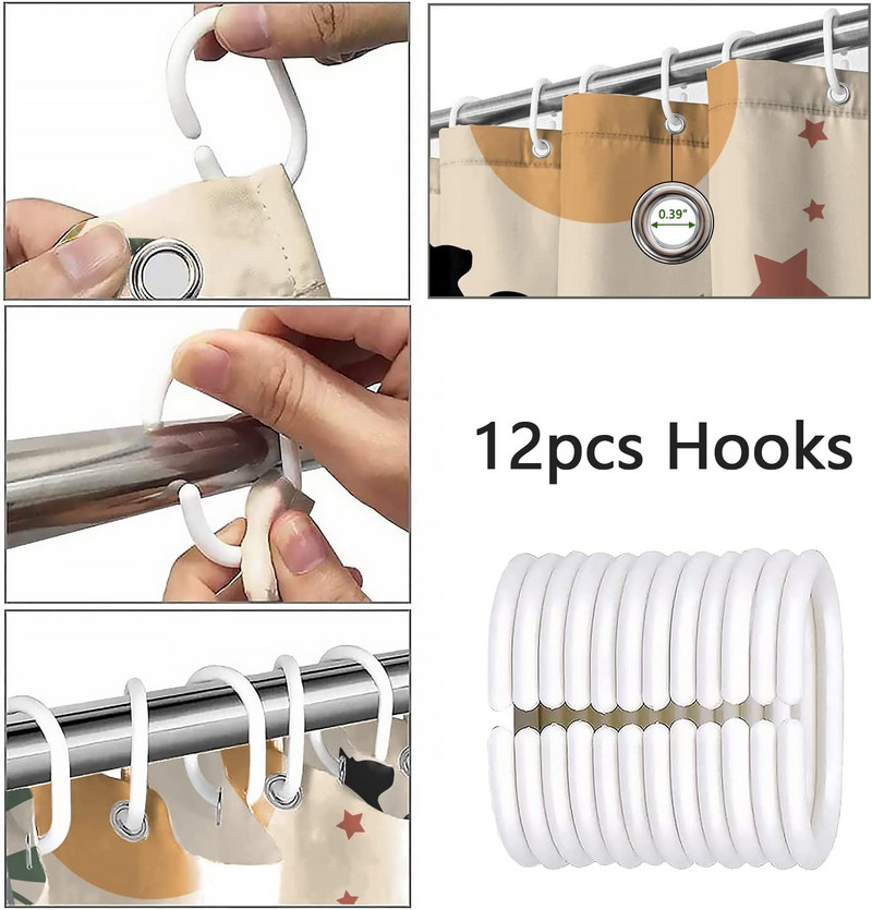 Nordic Wind Abstract Art Boho dušo užuolaidos vandeniui atsparios poliesterio vonios užuolaidos Morandi spalvos blokinės užuolaidos vonios kambario dekoravimui