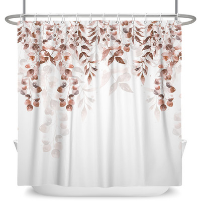 Žalios augalų lapų vynmedžiai Gėlės Dušo užuolaidos Spausdinti Šiuolaikinis Šiaurės šalių minimalistinis polisterinis namų dekoras Vonios užuolaidos su kabliukais