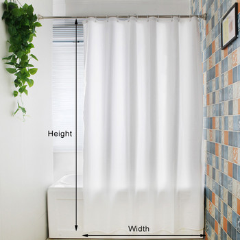 Бели завеси за душ Водоустойчива удебелена завеса за баня Едноцветна полиестерна тъкан Преградна завеса Домашни аксесоари за баня