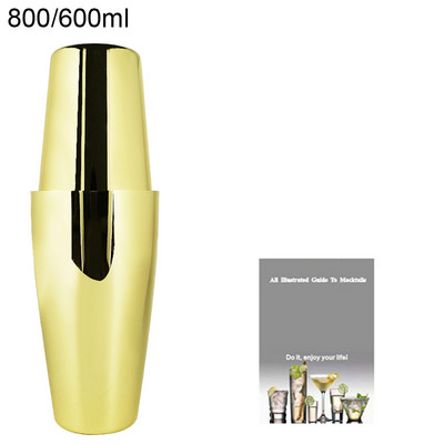 2-6gab American Style Boston Shaker kokteiļu šeikeri 750ml/600ml/450ml nerūsējošā tērauda kratītāja krūzes stieņa rīks