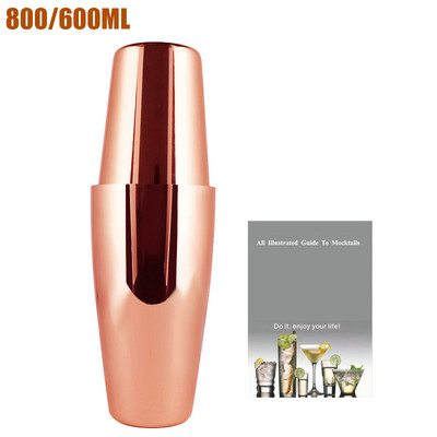 2-6gab American Style Boston Shaker kokteiļu šeikeri 750ml/600ml/450ml nerūsējošā tērauda kratītāja krūzes stieņa rīks