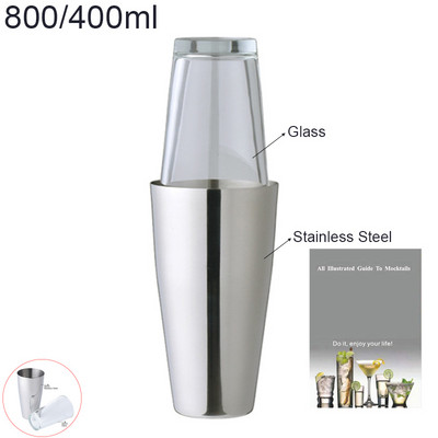 2-6gab American Style Boston Shaker kokteiļu šeikeri 750ml/600ml/450ml nerūsējošā tērauda kratītāja krūzes stieņa rīks