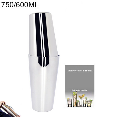 2-6gab American Style Boston Shaker kokteiļu šeikeri 750ml/600ml/450ml nerūsējošā tērauda kratītāja krūzes stieņa rīks