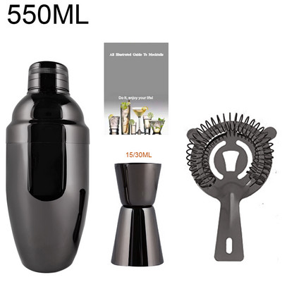 2-6gab American Style Boston Shaker kokteiļu šeikeri 750ml/600ml/450ml nerūsējošā tērauda kratītāja krūzes stieņa rīks