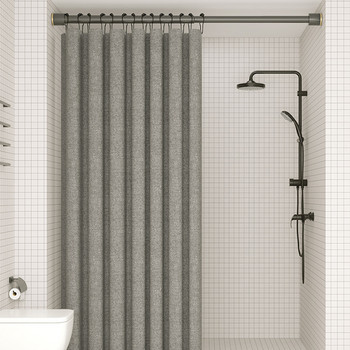 Луксозни дебели имитационни ленени завеси за душ Водоустойчиви завеси за баня за вана за баня Голямо покривало за къпане с метални куки