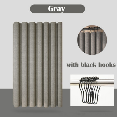 Prabangios storos lino imitacijos dušo užuolaidos vandeniui atsparios vonios užuolaidos vonios kambariui didelis vonios užvalkalas su metaliniais kabliukais