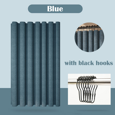 Prabangios storos lino imitacijos dušo užuolaidos vandeniui atsparios vonios užuolaidos vonios kambariui didelis vonios užvalkalas su metaliniais kabliukais