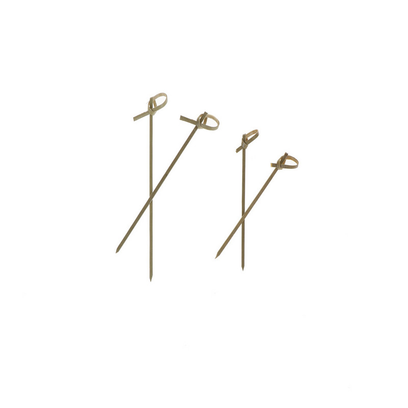 100 tk. Ühekordselt kasutatavad bambusest lipsud, sõlmega vardad, keerdotstega kokteil, puuviljavarred, kahvlipulgad, puhveti tassikoogi pealispind