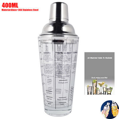 1-22 vnt. Bostono kokteilių plaktuvų rinkinys nerūdijančio plieno plaktuvų kokteilių rinkinys sniego juostos įrankiai MaišytuvasJigger Muddler šaukštas ledo žnyplių laikiklis