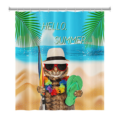 Smiješne mačje zavjese za tuširanje Kupaonska zavjesa s kukama Dekor vodootporan pas 3d za kadu 180*180cm Kreativna osobnost Zavjesa za tuširanje