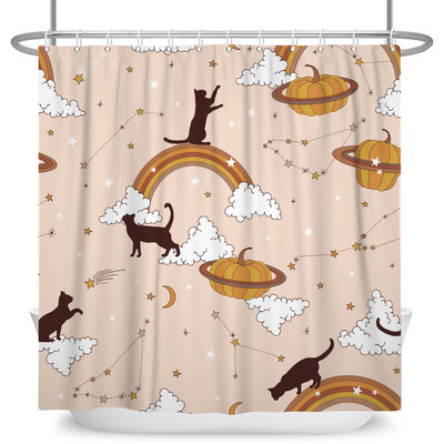 Smiješne mačje zavjese za tuširanje Kupaonska zavjesa s kukama Dekor vodootporan pas 3d za kadu 180*180cm Kreativna osobnost Zavjesa za tuširanje