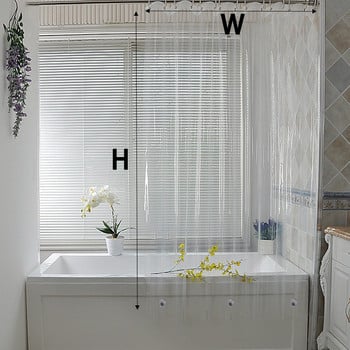 Висока прозрачна завеса за душ Водоустойчиви прозрачни завеси Подплата от плесен Пластмасови завеси за баня с куки Начало PEVA Декор за баня