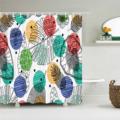 Vodootporne tkanine Zavjese za tuširanje Lišće drveća Bijela breza Kupaonica Velika 240X180 3D print Dekoracija Zavjesa za tuširanje Zaslon za kadu