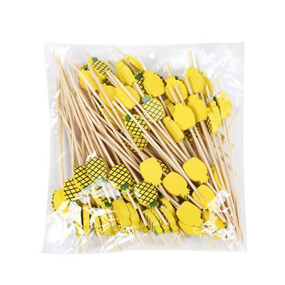 50/100 gab Vienreizējās lietošanas bambusa dakšiņas iesmi Ēdienu cērtes Kūka Deserta salāti Augļu kociņi Priecīgus Ziemassvētkus Mājas dekors Virtuves rīks