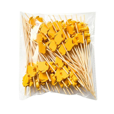 50/100 gab Vienreizējās lietošanas bambusa dakšiņas iesmi Ēdienu cērtes Kūka Deserta salāti Augļu kociņi Priecīgus Ziemassvētkus Mājas dekors Virtuves rīks