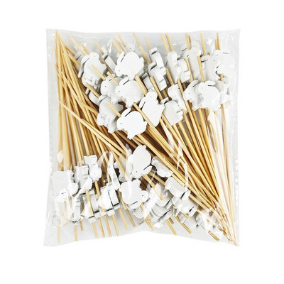 50/100 gab Vienreizējās lietošanas bambusa dakšiņas iesmi Ēdienu cērtes Kūka Deserta salāti Augļu kociņi Priecīgus Ziemassvētkus Mājas dekors Virtuves rīks