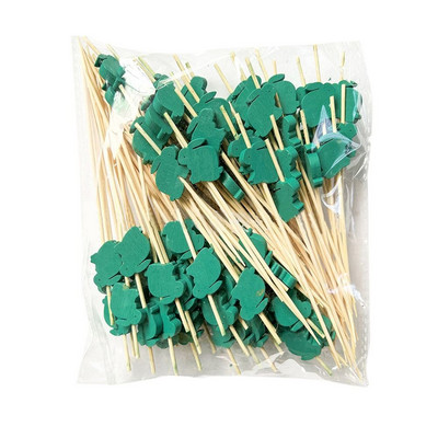 50/100 gab Vienreizējās lietošanas bambusa dakšiņas iesmi Ēdienu cērtes Kūka Deserta salāti Augļu kociņi Priecīgus Ziemassvētkus Mājas dekors Virtuves rīks