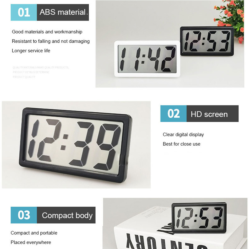 Ceas de masă nordic Ceas de birou LCD Ceas electronic Font mare pentru studenți Ceas de birou mut Ceas de birou Ceas de perete