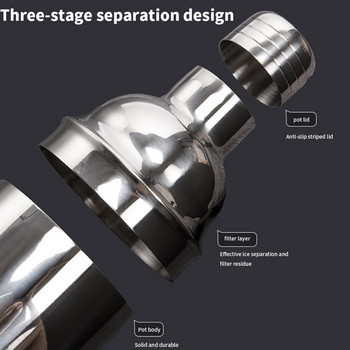1PCS 350/550/600/700/750ml коктейлен шейкър миксер от неръждаема стомана вино мартини бостън шейкър за барман напитка парти бар инструменти