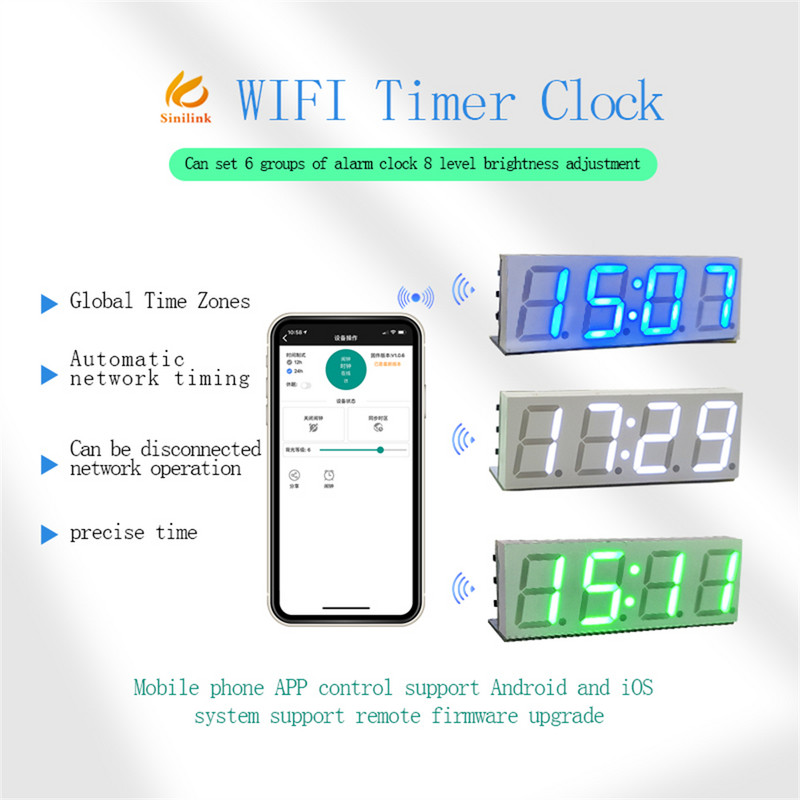 Modulul de ceas pentru serviciul de timp WiFi XY-clock oferă automat ceasul electronic digital DIY prin intermediul rețelei wireless