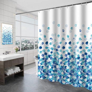 Модерни завеси за душ Геометрични цветя Карикатура Завеса за баня Cortina Водоустойчив полиестер за баня с 12 бр. Пластмасови куки