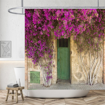 Cute Dinosaur Funny Κουρτίνα μπάνιου Αδιάβροχη Γάτα Πράσινα Φύλλα Ύφασμα Παστέλ Κουρτίνες Πόρτας Τουαλέτας Μοντέρνα Μαρμάρινα Cortina