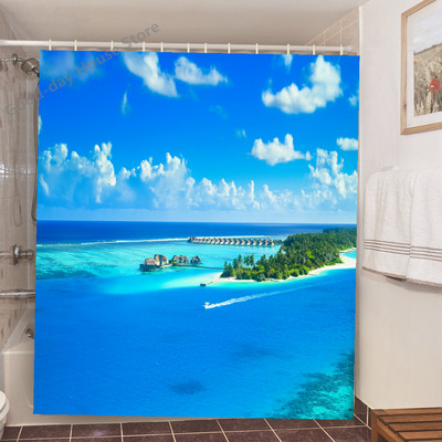 Cute Dinosaur Funny Κουρτίνα μπάνιου Αδιάβροχη Γάτα Πράσινα Φύλλα Ύφασμα Παστέλ Κουρτίνες Πόρτας Τουαλέτας Μοντέρνα Μαρμάρινα Cortina