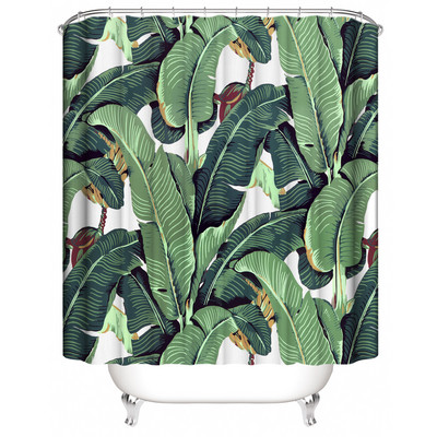 Cute Dinosaur Funny Κουρτίνα μπάνιου Αδιάβροχη Γάτα Πράσινα Φύλλα Ύφασμα Παστέλ Κουρτίνες Πόρτας Τουαλέτας Μοντέρνα Μαρμάρινα Cortina