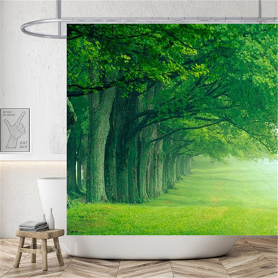 Cute Dinosaur Funny Κουρτίνα μπάνιου Αδιάβροχη Γάτα Πράσινα Φύλλα Ύφασμα Παστέλ Κουρτίνες Πόρτας Τουαλέτας Μοντέρνα Μαρμάρινα Cortina