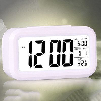 Електрически настолен настолен часовник Електронна аларма Цифров голям LED екран Настолен часовник Данни Време Календар Настолен часовник