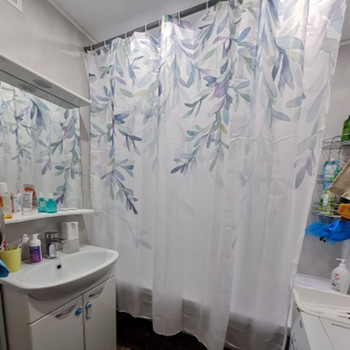 Завеси за душ с листа от тропически зелени растения Романтичен абстрактен стил Бохемски завеси Водоустойчива полиестерна завеса за баня
