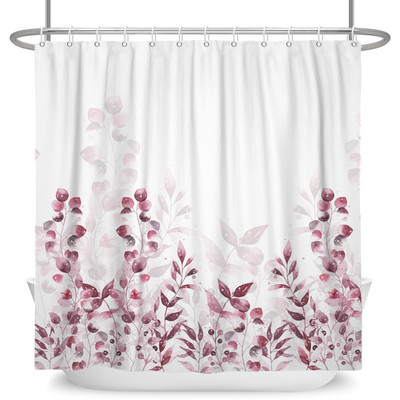 Tropiski zaļie augi Lapu dušas aizkari Romantiska abstrakta stila Bohēmijas aizkari Ūdensizturīgi poliestera vannas istabas vannas aizkari