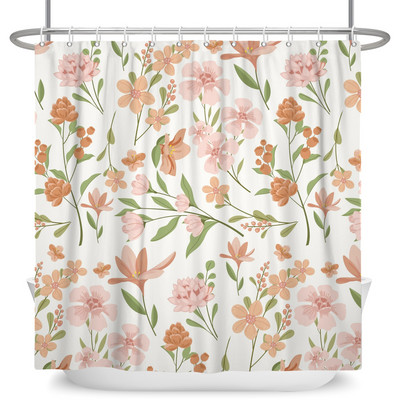 Tropiski zaļie augi Lapu dušas aizkari Romantiska abstrakta stila Bohēmijas aizkari Ūdensizturīgi poliestera vannas istabas vannas aizkari