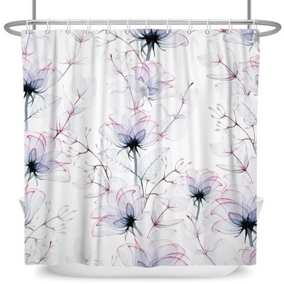 Tropiski zaļie augi Lapu dušas aizkari Romantiska abstrakta stila Bohēmijas aizkari Ūdensizturīgi poliestera vannas istabas vannas aizkari