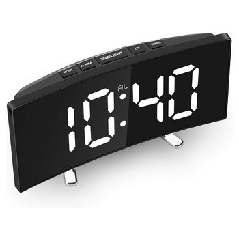Ψηφιακό Ξυπνητήρι Κρεβατοκάμαρας Επιτραπέζιο Ρολόι Κρεβατοκάμαρας Creative Curved Shape 1Pc Ρολόι LED Μεγάλου Αριθμού Ρυθμιζόμενο για Διαχείριση Χρόνου Μελέτης Αθλητισμού