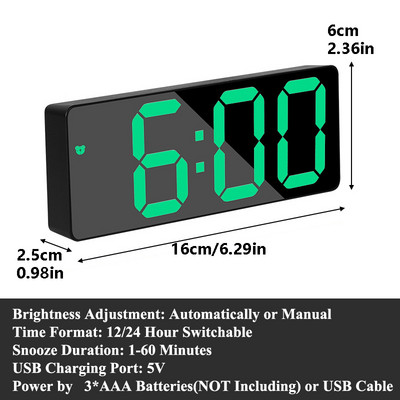 1 gab. Radošas izliektas formas digitālais modinātājs guļamistabas galda pulkstenis ar regulējamu liela skaita LED pulksteni sporta mācību laika pārvaldībai