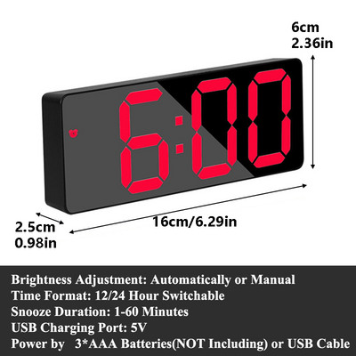 1 gab. Radošas izliektas formas digitālais modinātājs guļamistabas galda pulkstenis ar regulējamu liela skaita LED pulksteni sporta mācību laika pārvaldībai